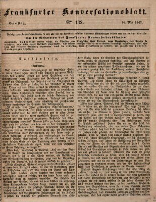 Frankfurter Konversationsblatt (Frankfurter Ober-Post-Amts-Zeitung) Samstag 14. Mai 1842