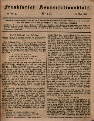 Frankfurter Konversationsblatt (Frankfurter Ober-Post-Amts-Zeitung) Montag 23. Mai 1842