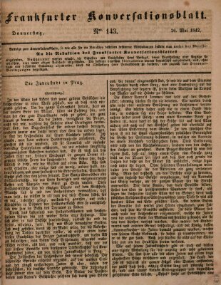 Frankfurter Konversationsblatt (Frankfurter Ober-Post-Amts-Zeitung) Donnerstag 26. Mai 1842