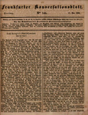 Frankfurter Konversationsblatt (Frankfurter Ober-Post-Amts-Zeitung) Freitag 27. Mai 1842