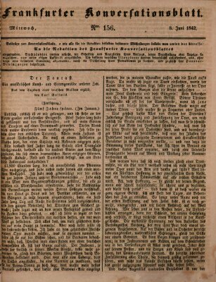 Frankfurter Konversationsblatt (Frankfurter Ober-Post-Amts-Zeitung) Mittwoch 8. Juni 1842