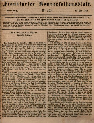 Frankfurter Konversationsblatt (Frankfurter Ober-Post-Amts-Zeitung) Mittwoch 15. Juni 1842