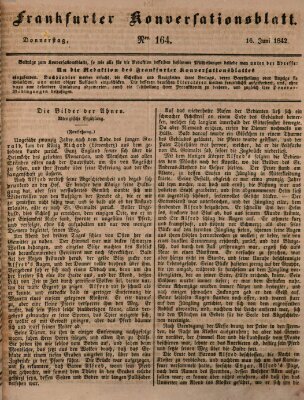 Frankfurter Konversationsblatt (Frankfurter Ober-Post-Amts-Zeitung) Donnerstag 16. Juni 1842