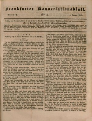 Frankfurter Konversationsblatt (Frankfurter Ober-Post-Amts-Zeitung) Mittwoch 4. Januar 1843