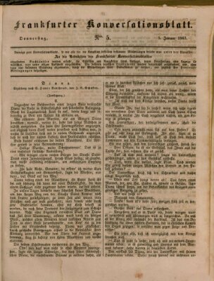 Frankfurter Konversationsblatt (Frankfurter Ober-Post-Amts-Zeitung) Donnerstag 5. Januar 1843