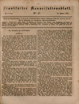 Frankfurter Konversationsblatt (Frankfurter Ober-Post-Amts-Zeitung) Freitag 27. Januar 1843