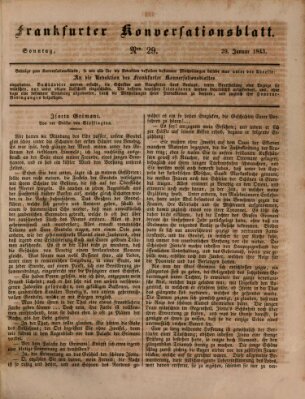 Frankfurter Konversationsblatt (Frankfurter Ober-Post-Amts-Zeitung) Sonntag 29. Januar 1843