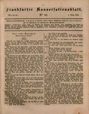 Frankfurter Konversationsblatt (Frankfurter Ober-Post-Amts-Zeitung) Mittwoch 1. März 1843