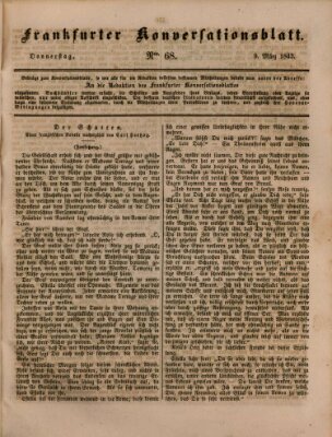 Frankfurter Konversationsblatt (Frankfurter Ober-Post-Amts-Zeitung) Donnerstag 9. März 1843