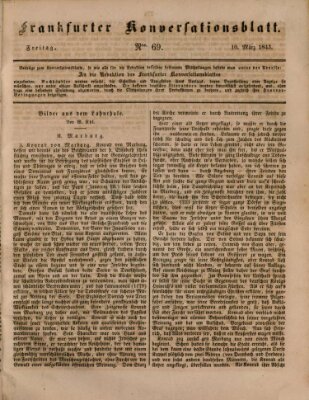 Frankfurter Konversationsblatt (Frankfurter Ober-Post-Amts-Zeitung) Freitag 10. März 1843