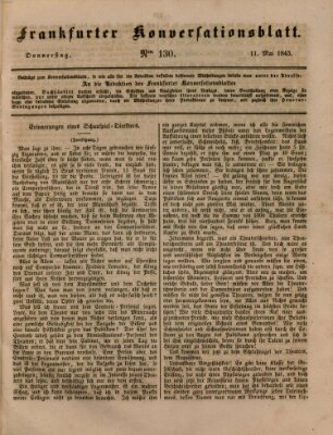 Frankfurter Konversationsblatt (Frankfurter Ober-Post-Amts-Zeitung) Donnerstag 11. Mai 1843