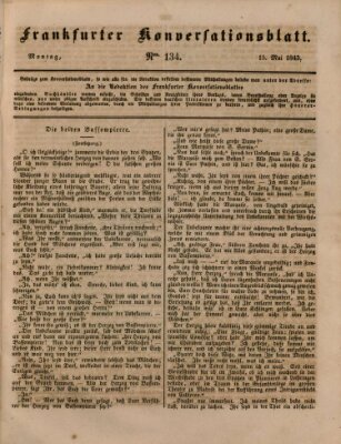 Frankfurter Konversationsblatt (Frankfurter Ober-Post-Amts-Zeitung) Montag 15. Mai 1843