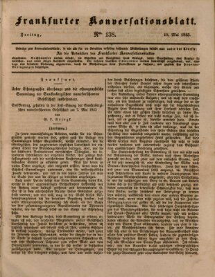 Frankfurter Konversationsblatt (Frankfurter Ober-Post-Amts-Zeitung) Freitag 19. Mai 1843