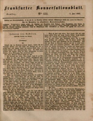 Frankfurter Konversationsblatt (Frankfurter Ober-Post-Amts-Zeitung) Samstag 3. Juni 1843