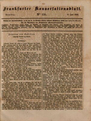 Frankfurter Konversationsblatt (Frankfurter Ober-Post-Amts-Zeitung) Samstag 10. Juni 1843