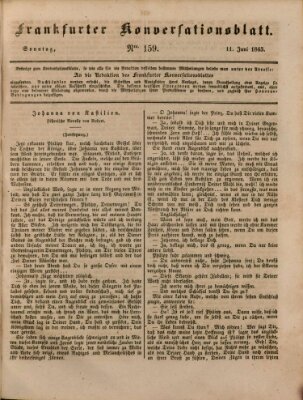 Frankfurter Konversationsblatt (Frankfurter Ober-Post-Amts-Zeitung) Sonntag 11. Juni 1843