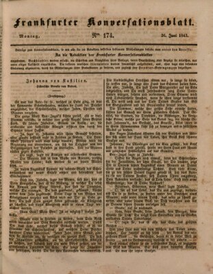 Frankfurter Konversationsblatt (Frankfurter Ober-Post-Amts-Zeitung) Montag 26. Juni 1843