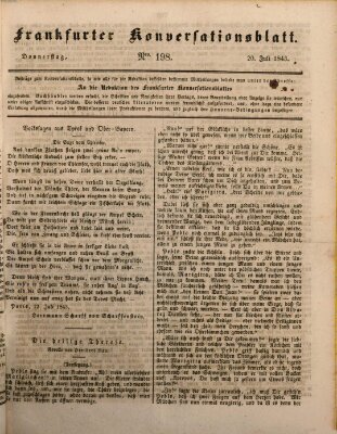 Frankfurter Konversationsblatt (Frankfurter Ober-Post-Amts-Zeitung) Donnerstag 20. Juli 1843