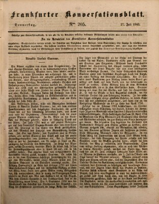 Frankfurter Konversationsblatt (Frankfurter Ober-Post-Amts-Zeitung) Donnerstag 27. Juli 1843