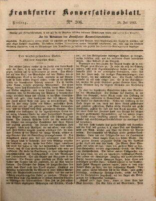 Frankfurter Konversationsblatt (Frankfurter Ober-Post-Amts-Zeitung) Freitag 28. Juli 1843