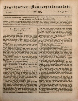 Frankfurter Konversationsblatt (Frankfurter Ober-Post-Amts-Zeitung) Samstag 5. August 1843