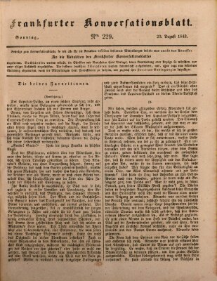 Frankfurter Konversationsblatt (Frankfurter Ober-Post-Amts-Zeitung) Sonntag 20. August 1843