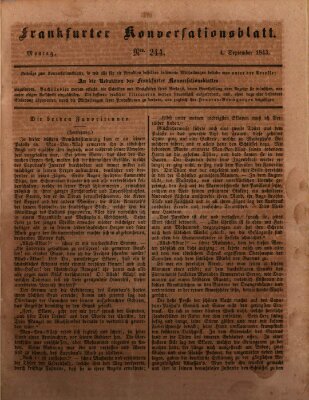 Frankfurter Konversationsblatt (Frankfurter Ober-Post-Amts-Zeitung) Montag 4. September 1843