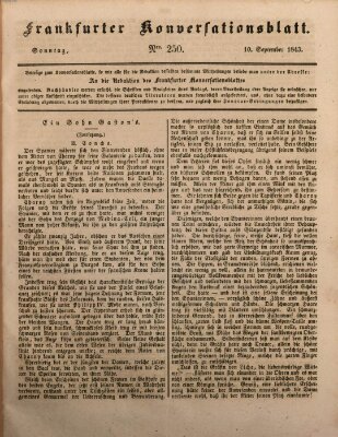 Frankfurter Konversationsblatt (Frankfurter Ober-Post-Amts-Zeitung) Sonntag 10. September 1843