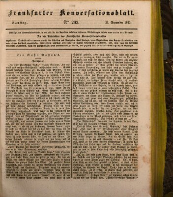 Frankfurter Konversationsblatt (Frankfurter Ober-Post-Amts-Zeitung) Samstag 23. September 1843