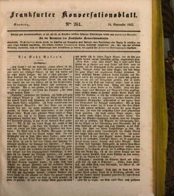 Frankfurter Konversationsblatt (Frankfurter Ober-Post-Amts-Zeitung) Sonntag 24. September 1843