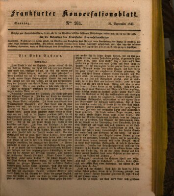 Frankfurter Konversationsblatt (Frankfurter Ober-Post-Amts-Zeitung) Sonntag 24. September 1843