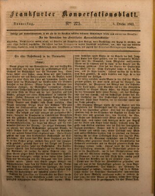 Frankfurter Konversationsblatt (Frankfurter Ober-Post-Amts-Zeitung) Donnerstag 5. Oktober 1843