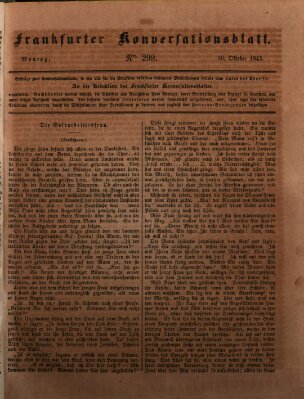 Frankfurter Konversationsblatt (Frankfurter Ober-Post-Amts-Zeitung) Montag 30. Oktober 1843