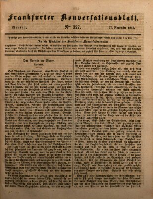 Frankfurter Konversationsblatt (Frankfurter Ober-Post-Amts-Zeitung) Montag 27. November 1843