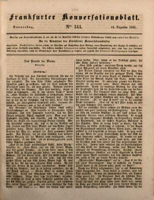 Frankfurter Konversationsblatt (Frankfurter Ober-Post-Amts-Zeitung) Donnerstag 14. Dezember 1843