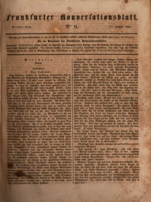 Frankfurter Konversationsblatt (Frankfurter Ober-Post-Amts-Zeitung) Donnerstag 11. Januar 1844