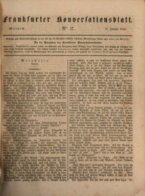 Frankfurter Konversationsblatt (Frankfurter Ober-Post-Amts-Zeitung) Mittwoch 17. Januar 1844