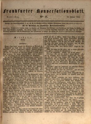 Frankfurter Konversationsblatt (Frankfurter Ober-Post-Amts-Zeitung) Donnerstag 18. Januar 1844