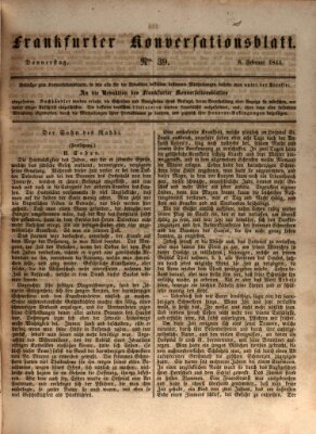 Frankfurter Konversationsblatt (Frankfurter Ober-Post-Amts-Zeitung) Donnerstag 8. Februar 1844