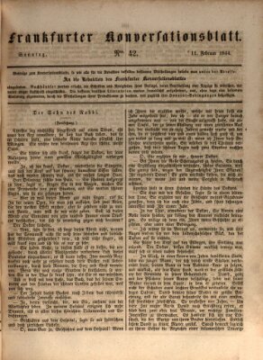 Frankfurter Konversationsblatt (Frankfurter Ober-Post-Amts-Zeitung) Sonntag 11. Februar 1844