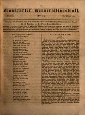 Frankfurter Konversationsblatt (Frankfurter Ober-Post-Amts-Zeitung) Freitag 23. Februar 1844