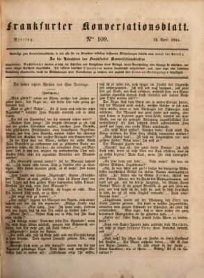 Frankfurter Konversationsblatt (Frankfurter Ober-Post-Amts-Zeitung) Freitag 19. April 1844