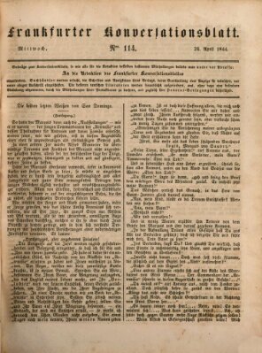 Frankfurter Konversationsblatt (Frankfurter Ober-Post-Amts-Zeitung) Mittwoch 24. April 1844