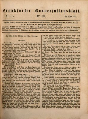 Frankfurter Konversationsblatt (Frankfurter Ober-Post-Amts-Zeitung) Freitag 26. April 1844