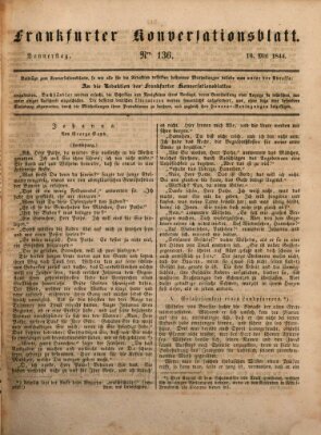 Frankfurter Konversationsblatt (Frankfurter Ober-Post-Amts-Zeitung) Donnerstag 16. Mai 1844