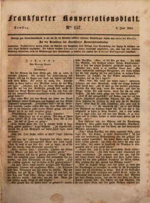 Frankfurter Konversationsblatt (Frankfurter Ober-Post-Amts-Zeitung) Samstag 8. Juni 1844