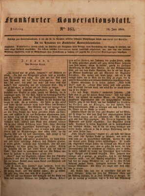 Frankfurter Konversationsblatt (Frankfurter Ober-Post-Amts-Zeitung) Freitag 14. Juni 1844