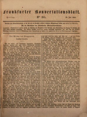 Frankfurter Konversationsblatt (Frankfurter Ober-Post-Amts-Zeitung) Freitag 26. Juli 1844