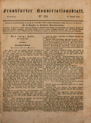 Frankfurter Konversationsblatt (Frankfurter Ober-Post-Amts-Zeitung) Samstag 24. August 1844