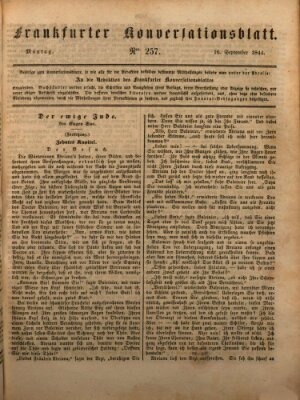 Frankfurter Konversationsblatt (Frankfurter Ober-Post-Amts-Zeitung) Montag 16. September 1844